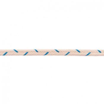 Baumwollkordel Ø 10mm Fischgrätmuster Aqua/Creme